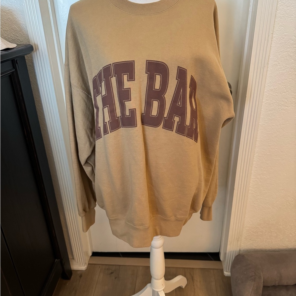 The Bar Crewneck Sweater in chocolate chip theme - Like New